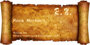 Renk Norbert névjegykártya